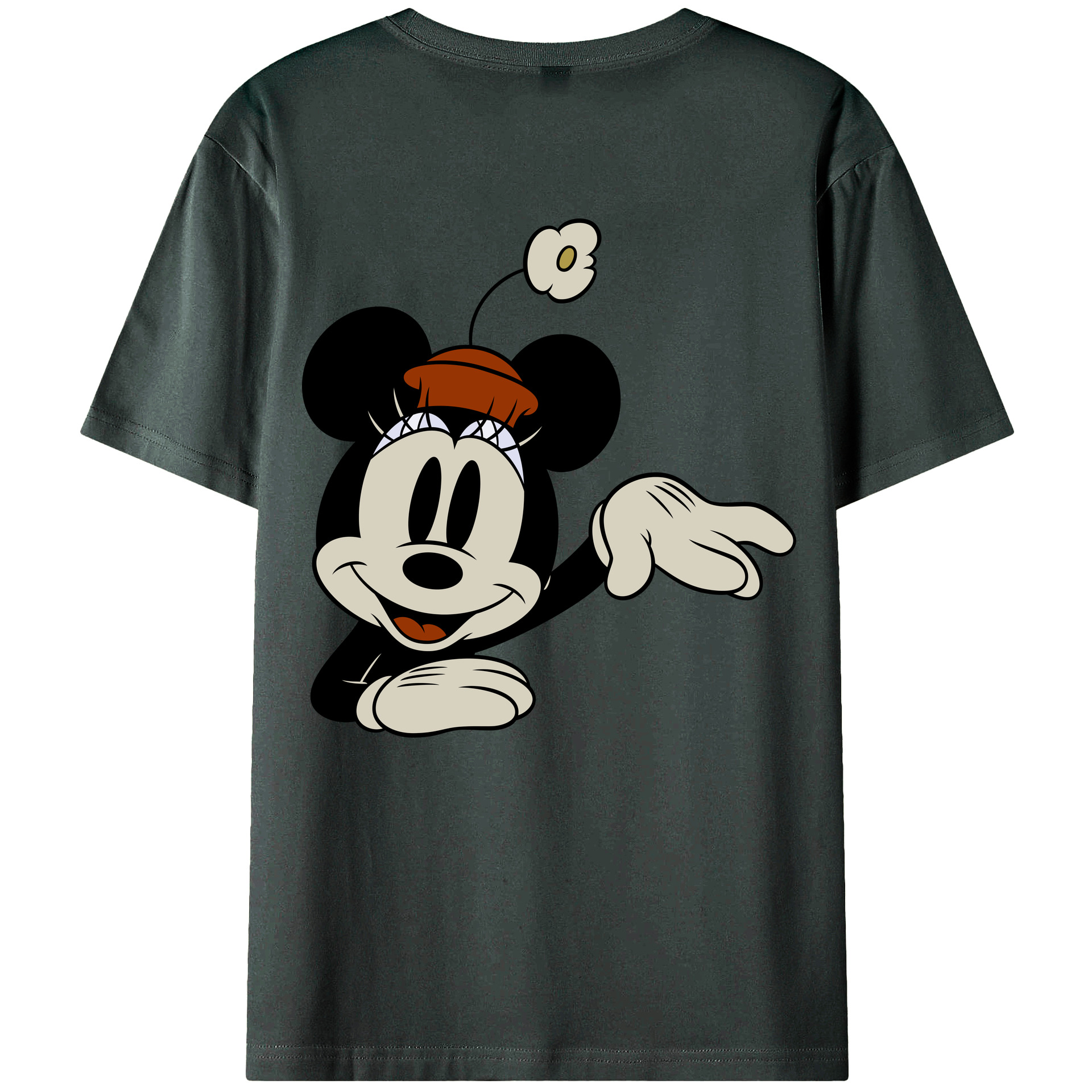 ミッキーマウス Mickey Mouse 綿100％ メンズ半袖Tシャツ（バックプリント） 通気性
